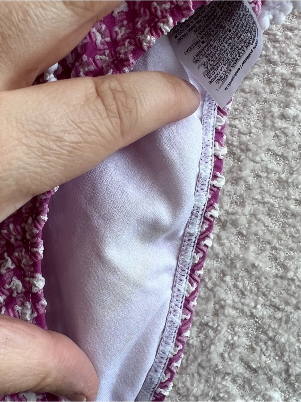 Janie And Jack Two Piece Bikini Set Seersucker Purple White‎ Bathing Suit Size 8